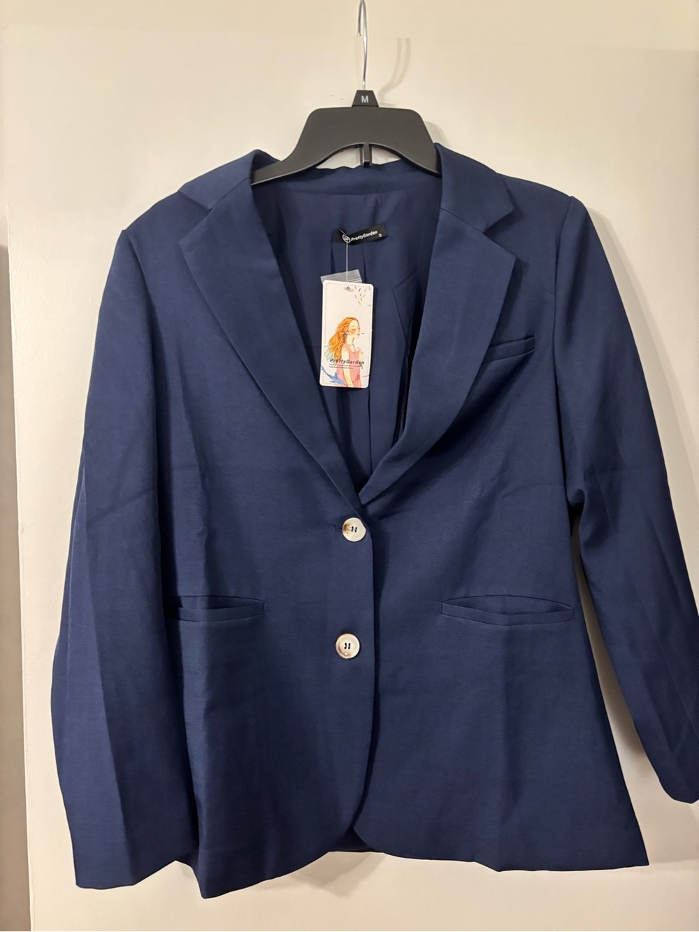 Pretty garden Navy Women's Blazer - Tailored Two-Button Jacket